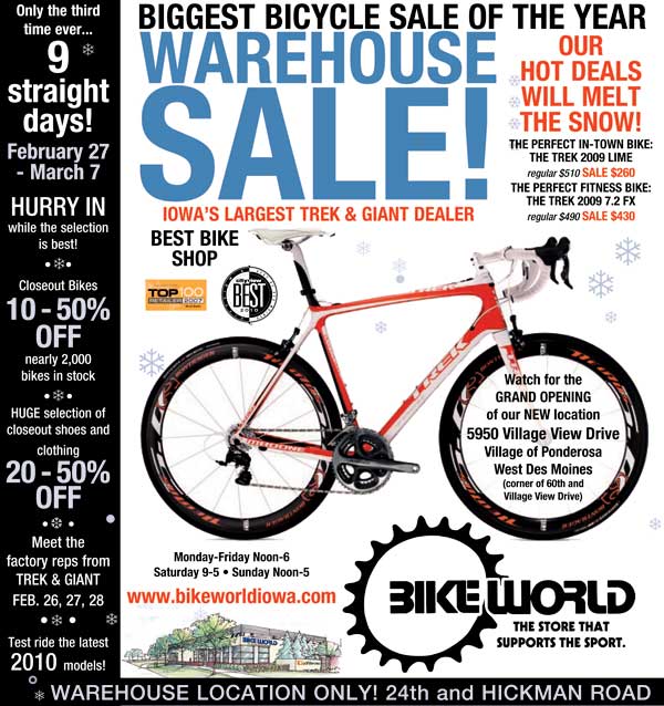 bike world warehouse sale 2020