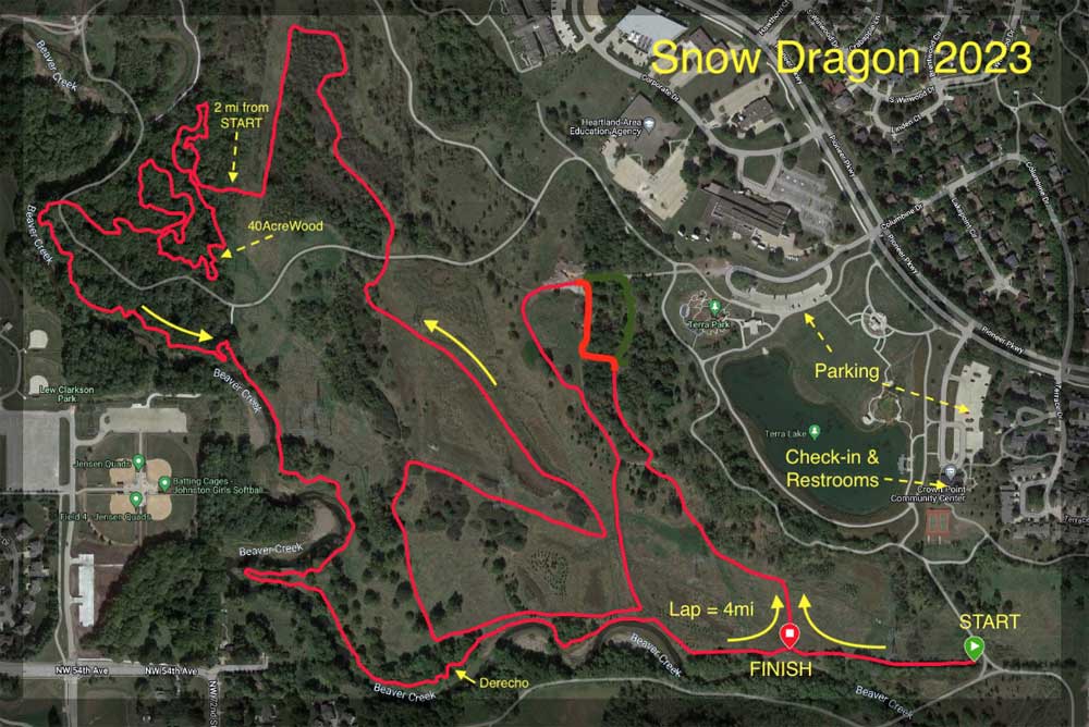 Snow Dragon 2023 Race Course Map