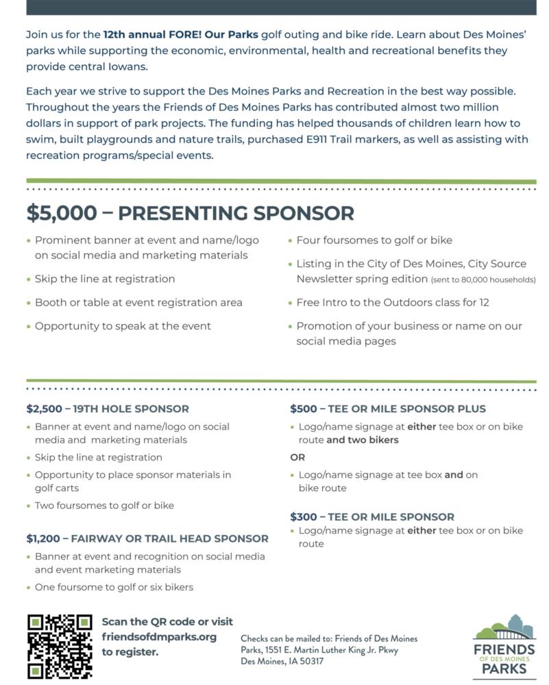 FORE! Our Parks Bike Ride + Golf Outing
